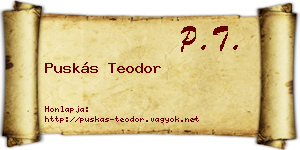 Puskás Teodor névjegykártya