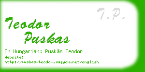 teodor puskas business card