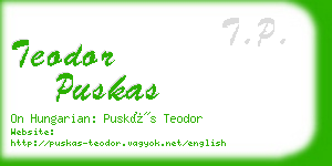 teodor puskas business card